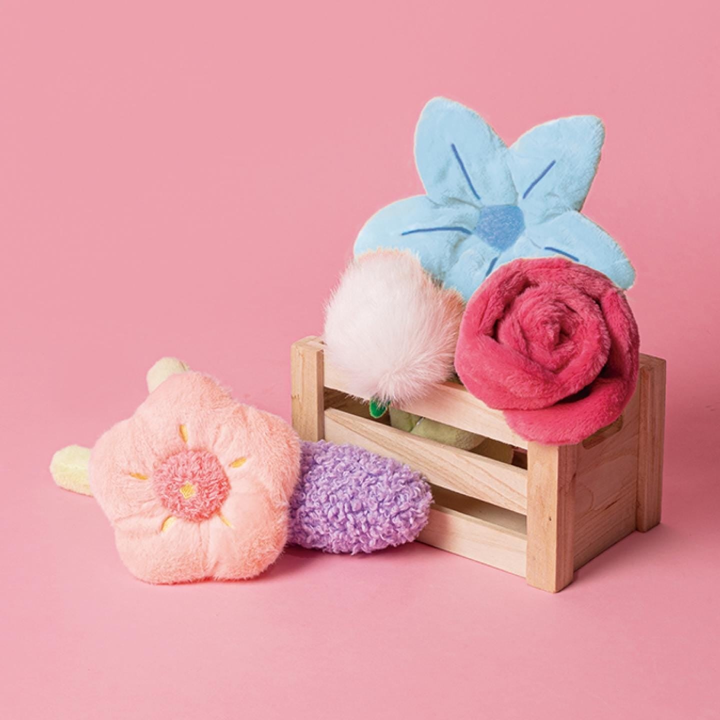 Flower Plush Dog Toys Set