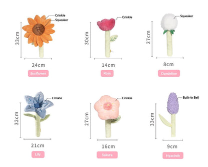 Flower Plush Dog Toys Set