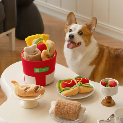 Fast Food Bucket Plush Toy Set