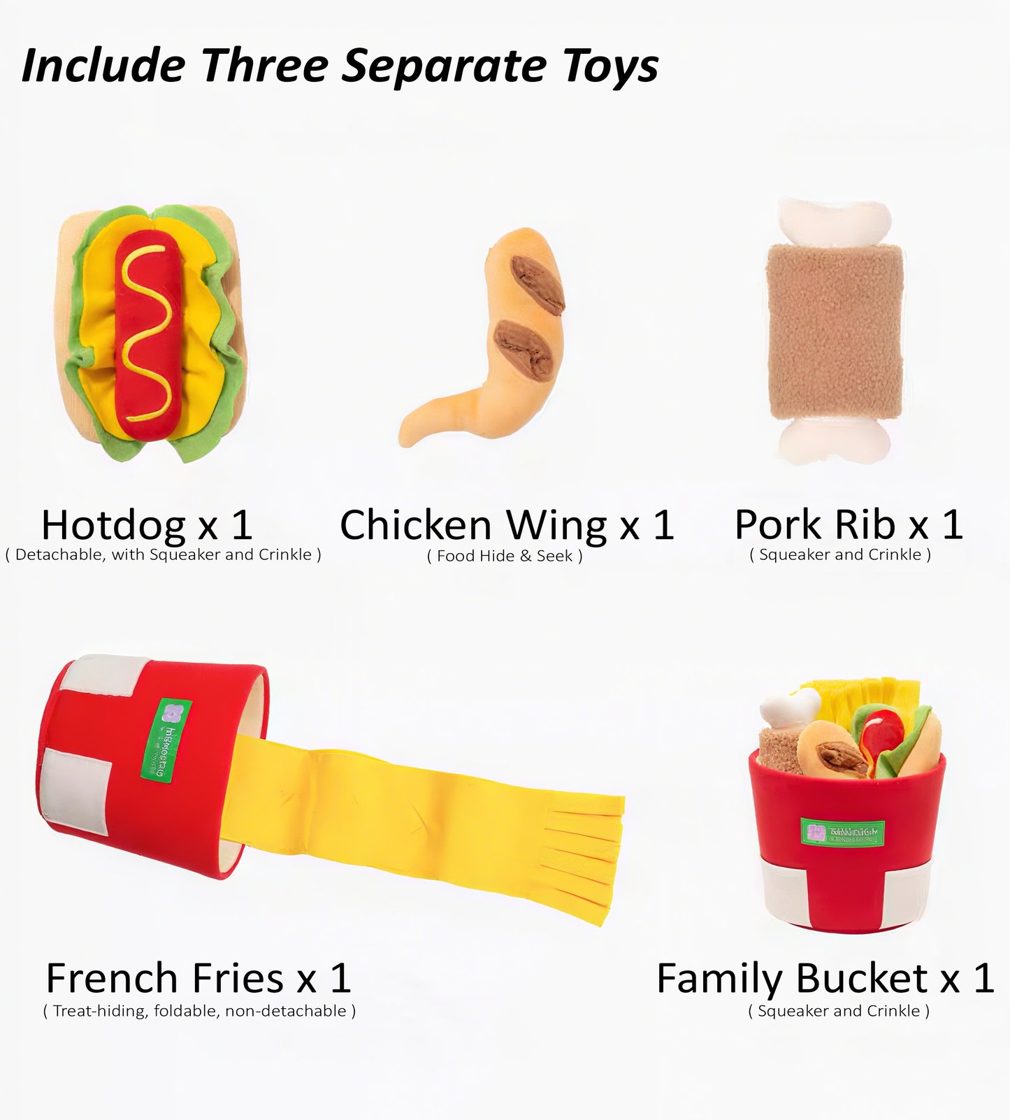 Fast Food Bucket Plush Toy Set