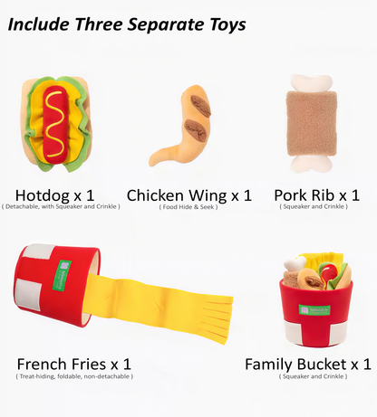 Fast Food Bucket Plush Toy Set