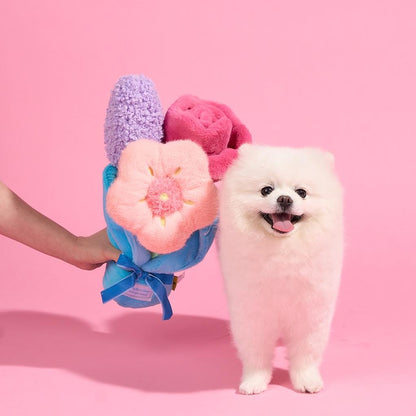Flower Plush Dog Toys Set