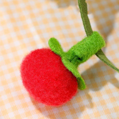 Tomato Felt Cat Toy with Bell