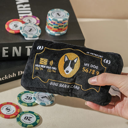 Interactive Credit Card Squeaky Dog Toy